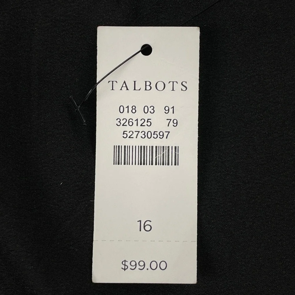 Talbots Womens 16 16W Black Pink Floral Canvas‎ Pencil Skirt Wedding Guest Work